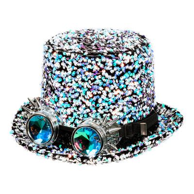 Paljetthatt Steampunk Deluxe Silver - One size