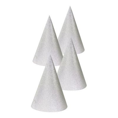 Partyhattar Silver Glitter - 4-pack