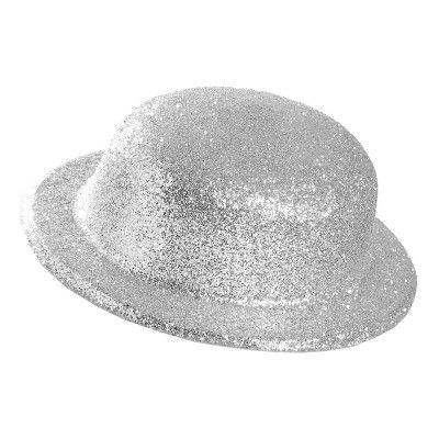 Plommonstop Glitter Silver Hatt - One size