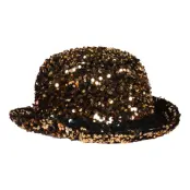 Plommonstop Paljetthatt Svart/Guld Deluxe - 58