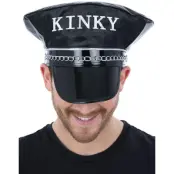 Skinnimiterad Svart Hatt med Texten Kinky