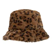 Solhatt i Fuskpäls Leopard - One size
