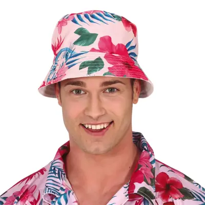 Solhatt med Blommor Rosa - One size