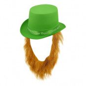 St Patricks Hatt med Skägg - One size