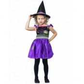 Stitch Witch - Lila Häxdräkt med hatt för barn