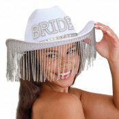 Vit Cowboyhatt Bride med Strass - One size
