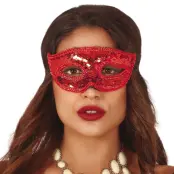Ögonmask Med Paljetter Röd