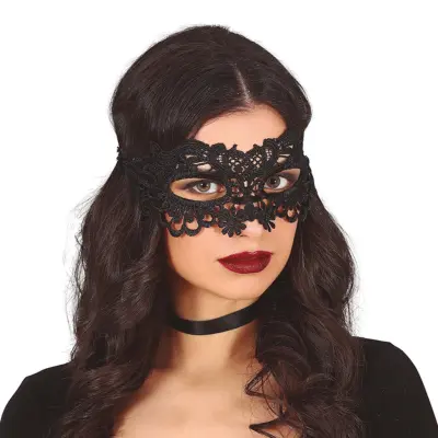 Ansiktsmask Spets Svart - One size