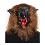 Blodig Varulv Mask med Hår - One size