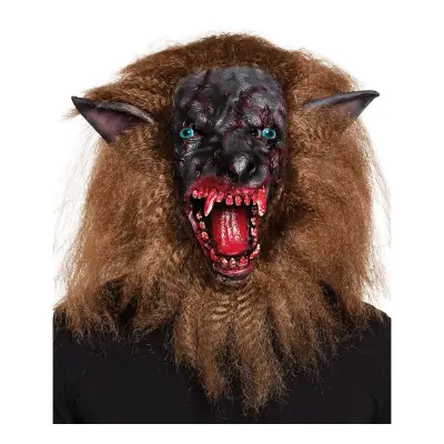 Blodig Varulv Mask med Hår - One size