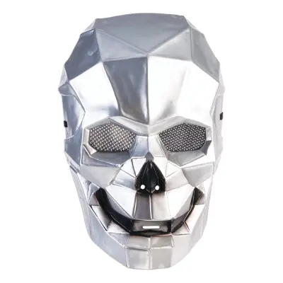 Cyborg Döskalle Mask Silver - One size