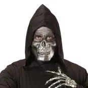 Dödskalle Halvmask Silver - One size