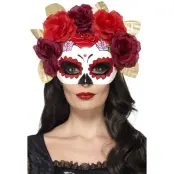 Day Of The Dead Ögonmask med Rosor