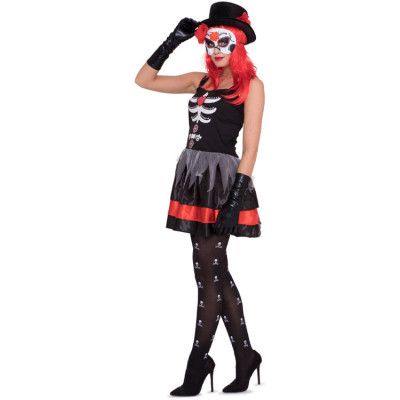 Day Of The Dead Klänning&Mask L/XL
