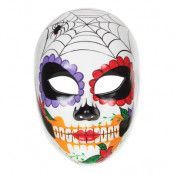 Day of the Dead Mask med Spindelnät - One size