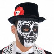 Day of the Dead Svart/Vit Mask - One size