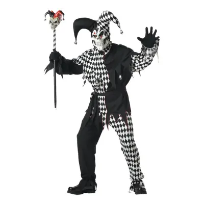 Den Elake Gycklaren Svart/Vit Maskeraddräkt - Small