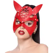 Djävulskmask Läder Röd