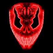 El Wire Demon Röd LED Mask - One size