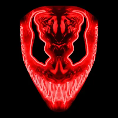 El Wire Demon Röd LED Mask - One size