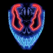 El Wire Demon Röd/Blå LED Mask - One size