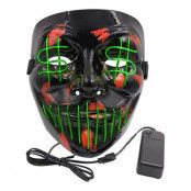 El Wire Purge Dollarsign LED Mask - Grön