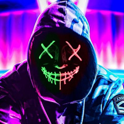 El Wire Nightmare LED Mask - Röd/Grön