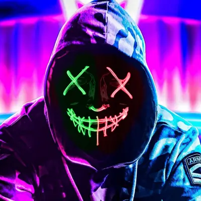 El Wire Nightmare LED Mask - Röd/Grön