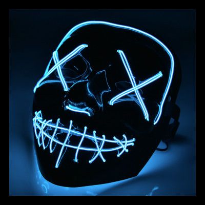 El Wire Purge LED Mask - Blå