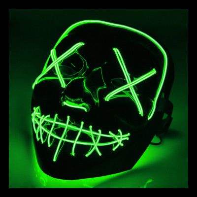 El Wire Purge LED Mask - Mörkgrön
