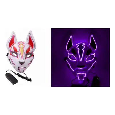 EL Wire Räv LED Mask - Lila