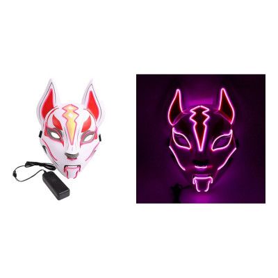 EL Wire Räv LED Mask - Rosa