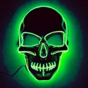 El Wire Skull LED Mask - Grön
