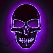 El Wire Skull LED Mask - Lila