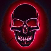 El Wire Skull LED Mask - Röd