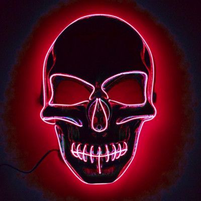 El Wire Skull LED Mask - Röd