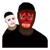 El Wire Stitches Vit/Röd LED Mask - One size