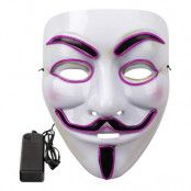 EL Wire V For Vendetta LED Mask - Lila