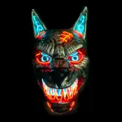 El Wire Wolf LED Mask - One size