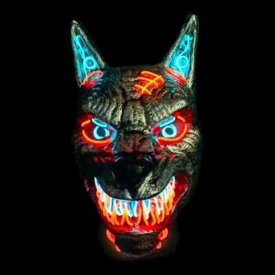 El Wire Wolf LED Mask - One size