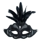 Fjädermask Svart - One size