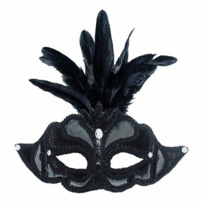 Fjädermask Svart - One size