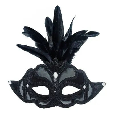 Fjädermask Svart - One size