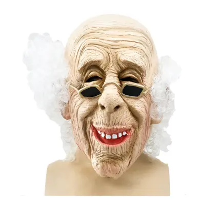 Gammal Man Mask med Hår