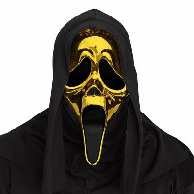 Scream Ghost Face Guld Chrome Mask
