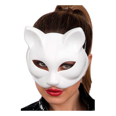 Halvmask Katt Vit - One size