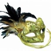Guldfärgad Maskeradbal Mask - One size