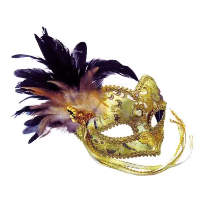 Guldfärgad Maskeradbal Mask - One size