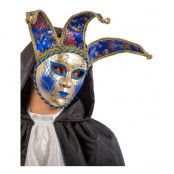 Gycklare Maskeradbal Guld/Blå Mask - One size