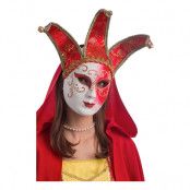 Gycklare Maskeradbal Röd Mask - One size